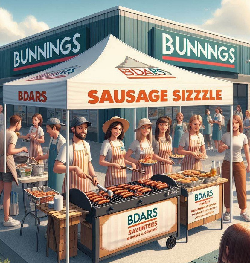 depiction of BDARS BBQ stall outside Bunnings