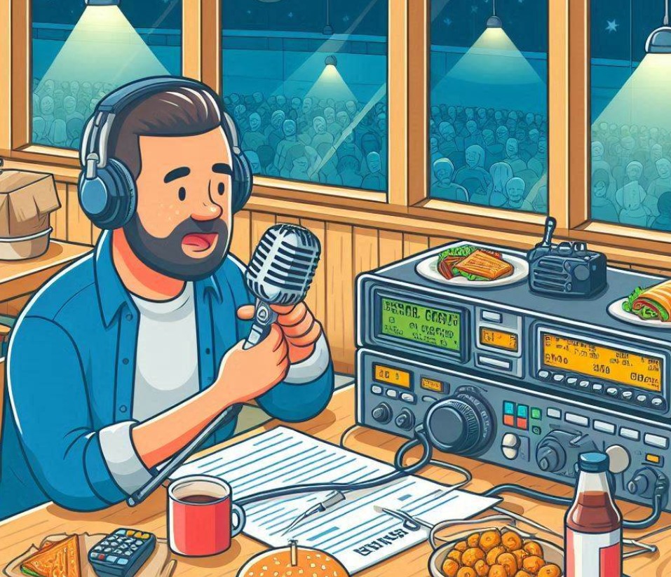 Operating radio with food-on-tap