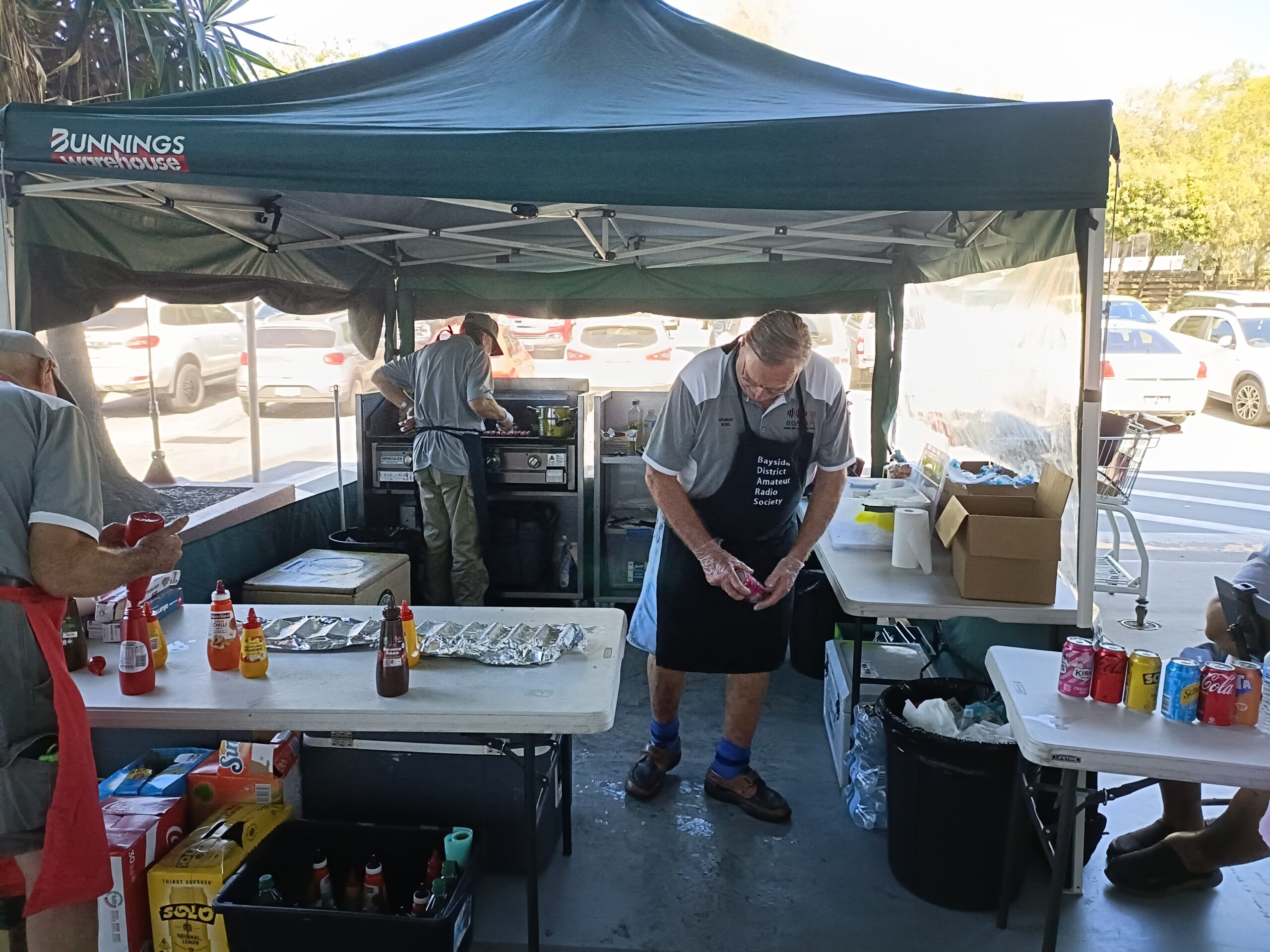 The BDARS team at work fundraising BBQ